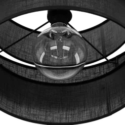 TK Lighting Hängelampe Schwarz Ø 50 cm H: max. 160 cm Stoff Metall E27< Hängelampen|Bürolampen