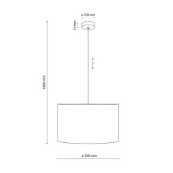 Hängelampen|Bürolampen*TK Lighting Hängelampe Schwarz Ø 50 cm H: max. 180 cm E27 Stoff