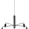 Hängelampen|Wohnzimmerlampen*Sollux Hängelampe Schwarz Ø 60 cm Retro 5-flammig E27