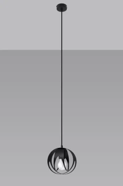Sollux Hängelampe Schwarz Ø 16 cm rund Metall Kugel E27< Hängelampen|Esszimmer Lampen