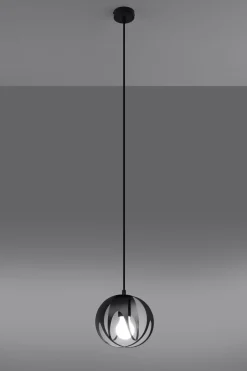 Sollux Hängelampe Schwarz Ø 16 cm rund Metall Kugel E27< Hängelampen|Esszimmer Lampen