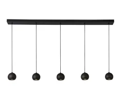 Searchlight Hängelampe Schwarz 160 cm lang H: max. 2 m 5-flammig GU10< Hängelampen|Wohnzimmerlampen