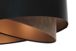 Hängelampen|Bürolampen*BPS Koncept Hängelampe Schwarz Braun Gold E27 rund D: 50 cm Latex