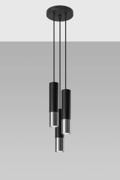 Sollux Hängelampe Schwarz Chrom 3-flammig verstellbar GU10< Hängelampen|Esszimmer Lampen