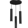 Wohnzimmerlampen|Moderne Lampen*Luminex Hängelampe Schwarz 3-flammig Metall GU10 Esstisch