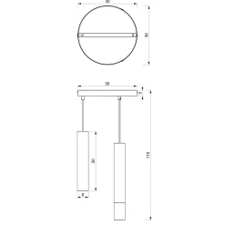 Wohnzimmerlampen|Moderne Lampen*Luminex Hängelampe Schwarz 3-flammig Metall GU10 Esstisch