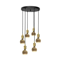 Bürolampen|Lampen Aus Aller Welt*Giovanni Battista Hängelampe Schwarz für 6x E27 Ø 40 cm Messing Eisen