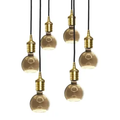 Bürolampen|Lampen Aus Aller Welt*Giovanni Battista Hängelampe Schwarz für 6x E27 Ø 40 cm Messing Eisen