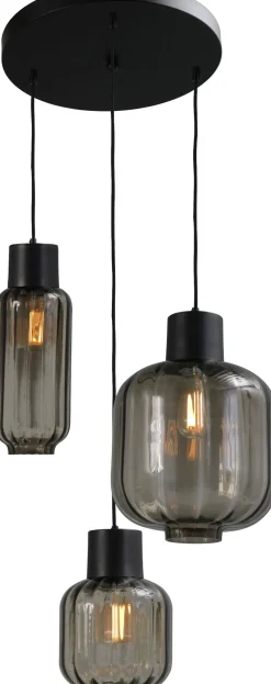 Hängelampen|Glaslampen*Masterlight Hängelampe Schwarz Glas Metall verstellbar E27 Esstisch