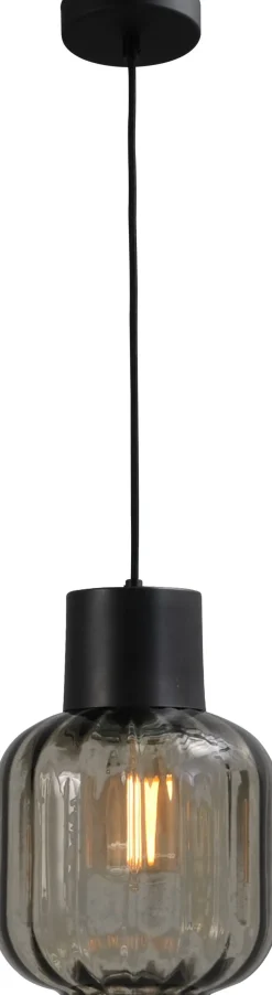 Hängelampen|Glaslampen*Masterlight Hängelampe Schwarz Glas Metall E27 verstellbar ELYA