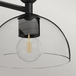 Hängelampen|Esszimmer Lampen*Elstead Hängelampe Schwarz Glas Metall E27 96,8 cm breit Retro