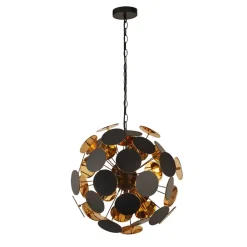 Hängelampen|Wohnzimmerlampen*Searchlight Hängelampe Schwarz Gold Ø47cm H: max. 135cm 4x E14 Metall