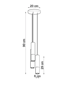 Hängelampen|Wohnzimmerlampen*Sollux Hängelampe Schwarz Gold 3-flammig GU10 Metall