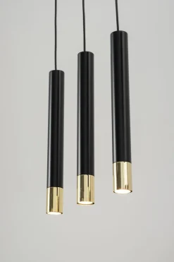 Sigma Hängelampe Schwarz Gold Metall Modern 3-flammig< Moderne Lampen|Wohnzimmerlampen
