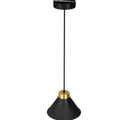 Luminex Hängelampe Schwarz Gold Metall E27 Esstisch RIAN< Hängelampen|Wohnzimmerlampen