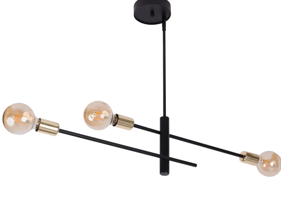 Wohnzimmerlampen|Esszimmer Lampen*Sigma Hängelampe Schwarz Gold Metall bis 0,6 m minimalistisch