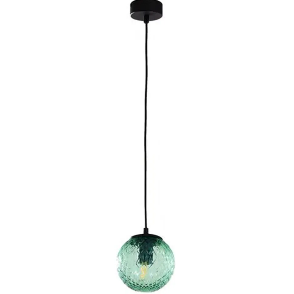 Hängelampen|Esszimmer Lampen*TK Lighting Hängelampe Schwarz Grün G9 Modern Glas Metall Ø14 cm
