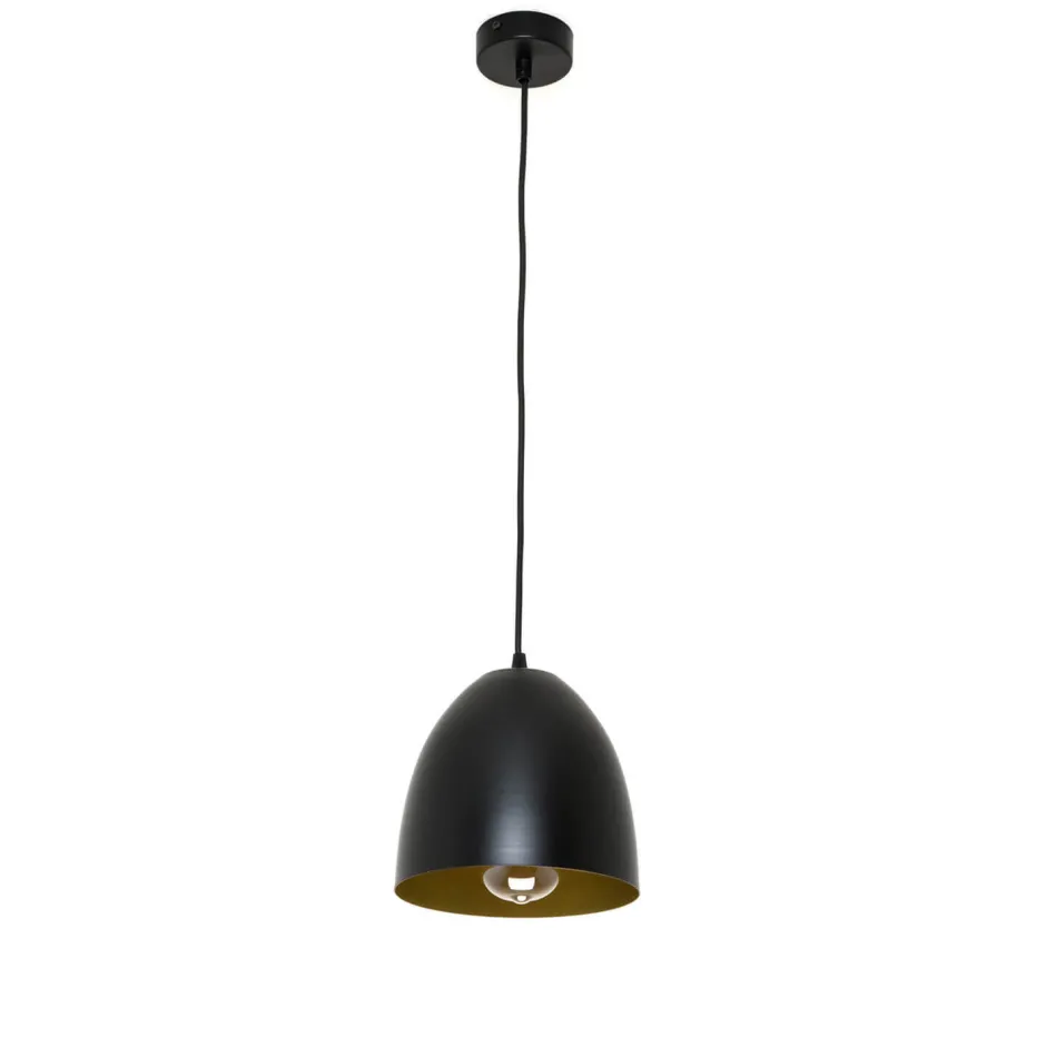 Emibig Hängelampe Schwarz innen Gold Ø20cm Esstisch ANNIE< Hängelampen|Esszimmer Lampen