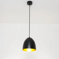 Emibig Hängelampe Schwarz innen Gold Ø20cm Esstisch ANNIE< Hängelampen|Esszimmer Lampen