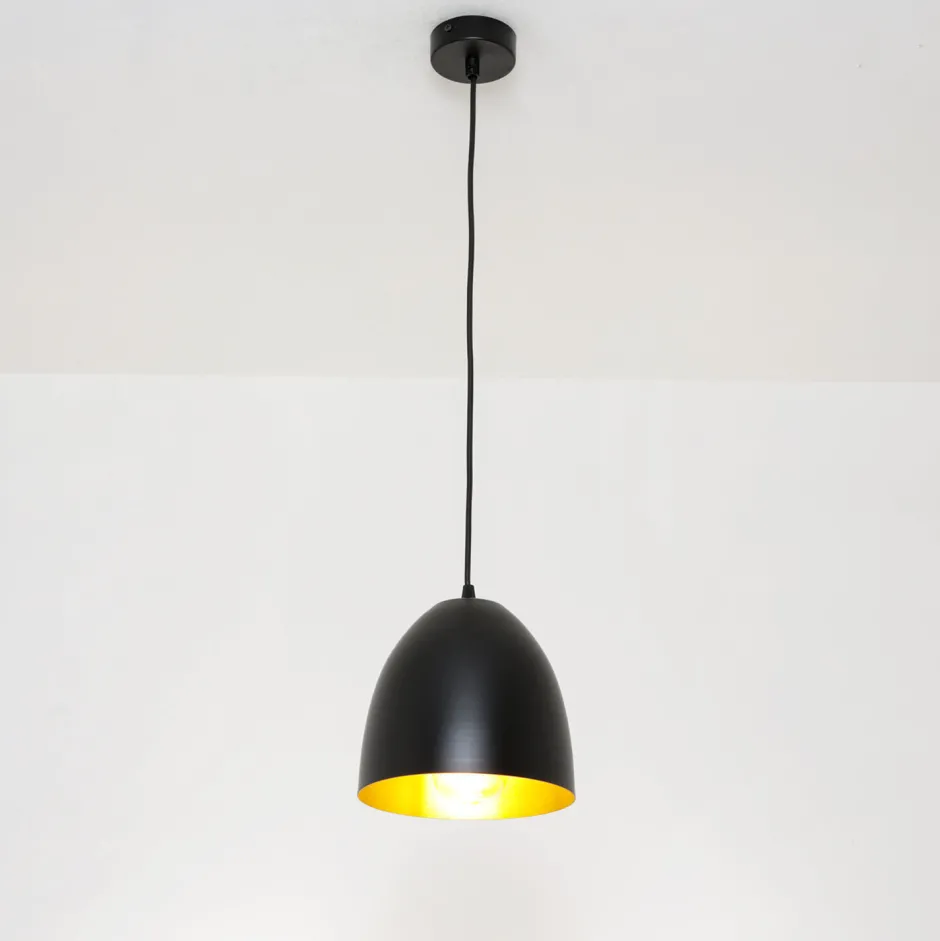 Emibig Hängelampe Schwarz innen Gold Ø20cm Esstisch ANNIE< Hängelampen|Esszimmer Lampen