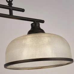 Searchlight Hängelampe Schwarz Klar B: 99 cm 3-flammig E27 Glas Metall< Hängelampen|Esszimmer Lampen