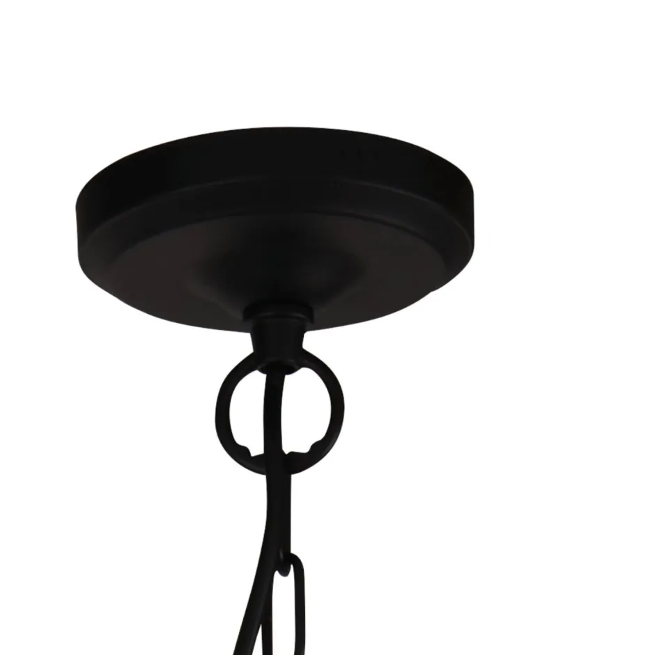 Searchlight Hängelampe Schwarz Klar B: 30 cm E27 Glas Metall E27< Hängelampen|Wohnzimmerlampen