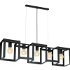 Wohnzimmerlampen|Esszimmer Lampen*Luminex Hängelampe Schwarz Metall Modern 108 cm lang
