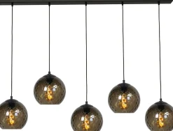 Masterlight Hängelampe Schwarz Rauchglas 5-flammig E27 EASTON< Kugellampen|Glaslampen
