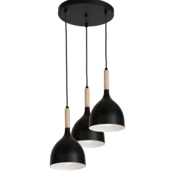 Luminex Hängelampe Schwarz Skandinavisch Metall 3 flammig< Hängelampen|Esszimmer Lampen