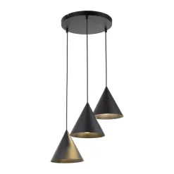 Hängelampen|Bürolampen*TK Lighting Hängelampe Schwarz verstellbar 3-flammig E27 Ø 42 cm CODY