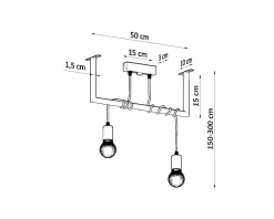 Sollux Hängelampe Schwarz verstellbar bis 150 cm E27< Hängelampen|Wohnzimmerlampen