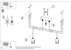 Sollux Hängelampe Schwarz verstellbar bis 150 cm E27< Hängelampen|Wohnzimmerlampen