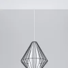 Hängelampen|Esszimmer Lampen*Sollux Hängelampe Schwarz Weiß geometrisch Ø 28 cm Modern E27