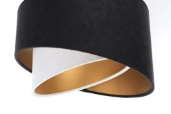 BPS Koncept Hängelampe Schwarz Weiß Gold 3-flammig E27 Stoffschirm< Hängelampen|Bürolampen