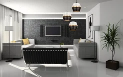 Hängelampen|Bürolampen*Belis Hängelampe Schwarz Weiß Gold Metall B:45 cm E27 3-flmg