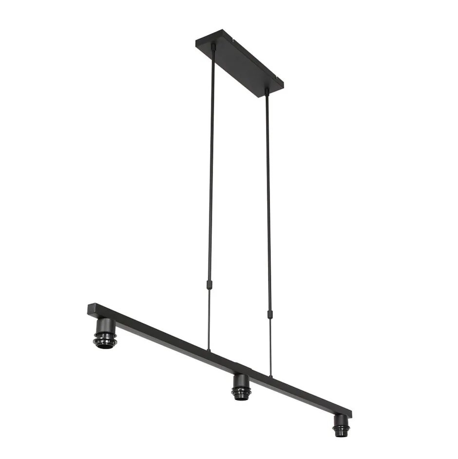 Hängelampen|Bürolampen*Steinhauer Hängelampe Schwarz Weiß Metall Stoff 140 cm 3-flammig