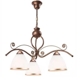 Hängelampen|Jugendstil Lampen*Lamkur Hängelampe Shabby Braun Esstisch Jugendstil 3-flmg