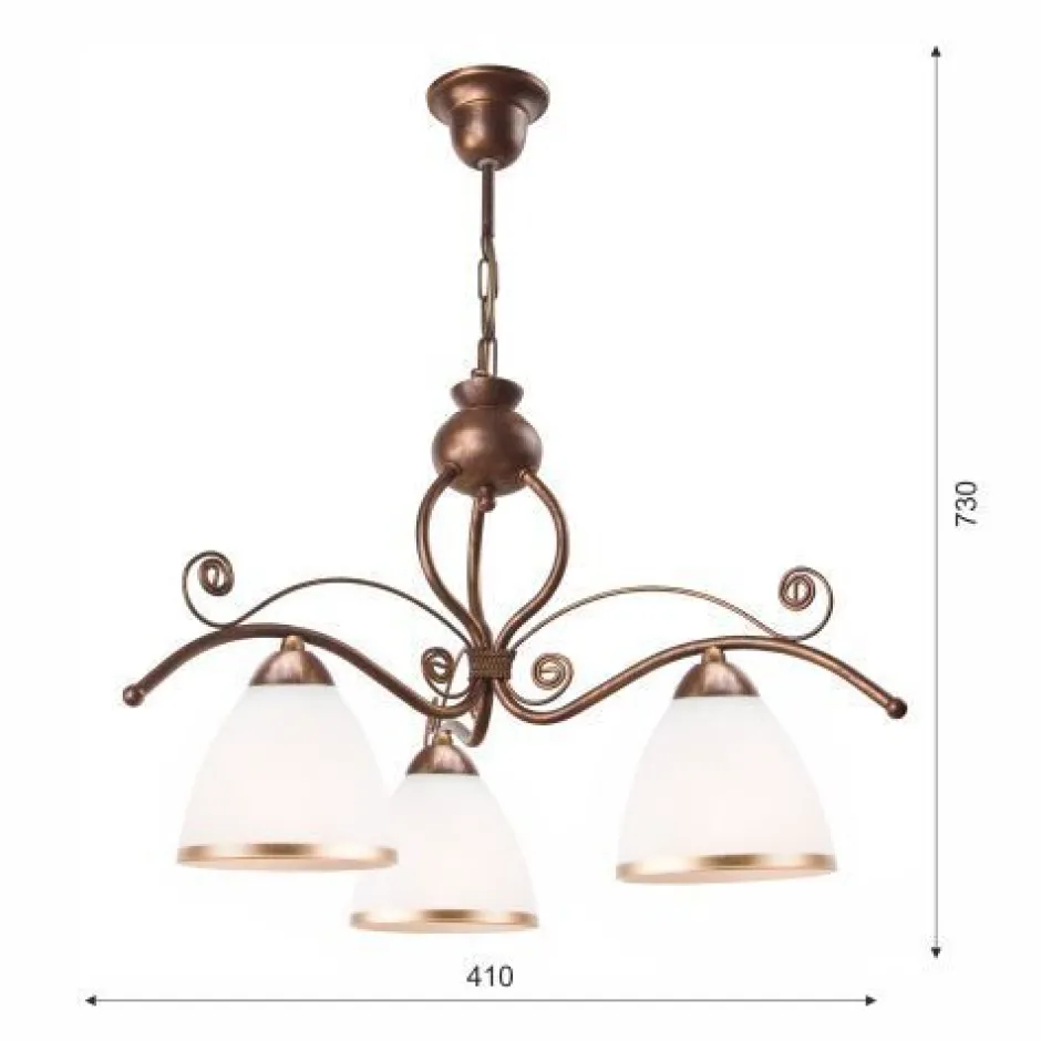 Hängelampen|Jugendstil Lampen*Lamkur Hängelampe Shabby Braun Esstisch Jugendstil 3-flmg