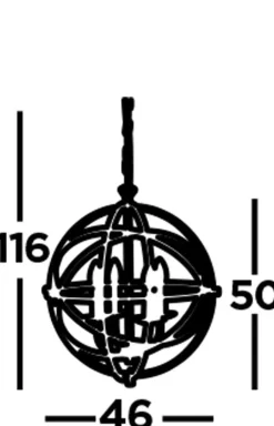 Hängelampen|Wohnzimmerlampen*Searchlight Hängelampe Silber matt Ø 45 cm rund für 4x E14 Metall