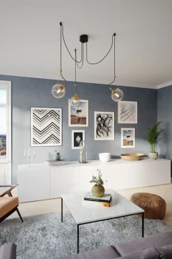 By Rydéns Hängelampe Spider H: max. 200 cm E27 Retro Metall Rauchglas< Hängelampen|Wohnzimmerlampen