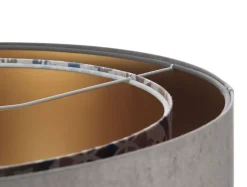 BPS Koncept Hängelampe Stoff Ø 50 cm Velours Optik Grau Beige Gold E27< Wohnzimmerlampen|Schlafzimmer Lampen