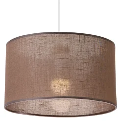 Schlafzimmer Lampen|Küchenlampen*Lamkur Hängelampe Stoff Ø 35 cm verstellbar wohnlich Modern E27 Braun