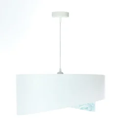 Hängelampen|Bürolampen*BPS Koncept Hängelampe Stoff Ø 50 cm Weiß Hellblau marmoriert rund E27