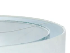 Hängelampen|Bürolampen*BPS Koncept Hängelampe Stoff Ø 50 cm Weiß Hellblau marmoriert rund E27