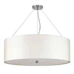 Elstead Hängelampe Stoff Ø76cm in Creme Chrom blendarm< Moderne Lampen|Stofflampen