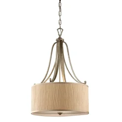 Hängelampen|Stofflampen*Elstead Hängelampe Stoff Creme Braun antik E27 SAMISE