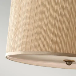 Hängelampen|Stofflampen*Elstead Hängelampe Stoff Creme Braun antik E27 SAMISE