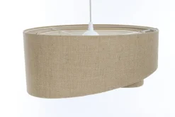 BPS Koncept Hängelampe Stoff E27 D: 40 cm Natur Stoff Modern INGRAM< Bürolampen|Schlafzimmer Lampen