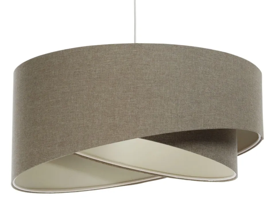 BPS Koncept Hängelampe Stoff E27 D: 60 cm rund Braun Stoff Modern INGRAM< Hängelampen|Bürolampen