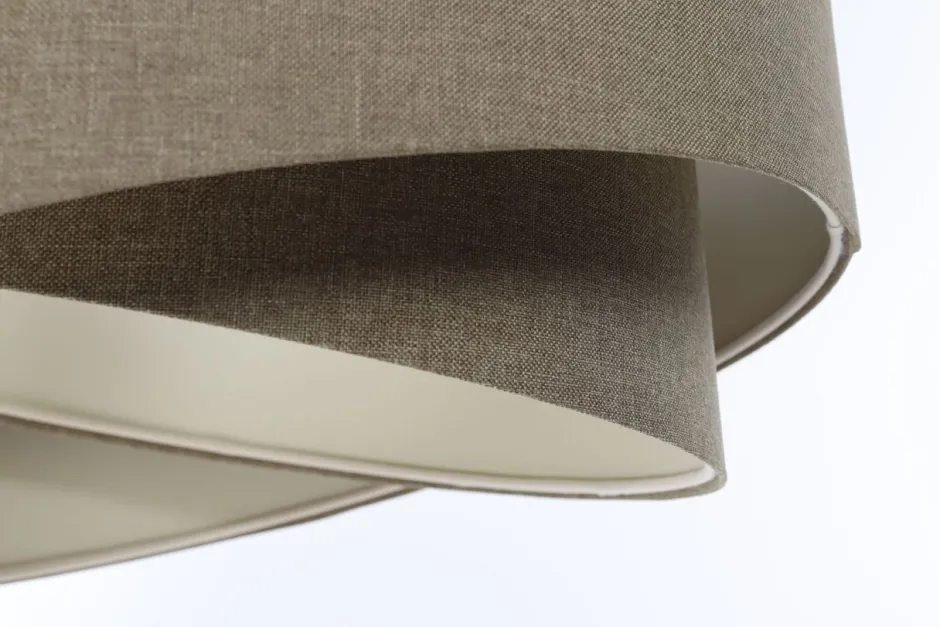 BPS Koncept Hängelampe Stoff E27 D: 60 cm rund Braun Stoff Modern INGRAM< Hängelampen|Bürolampen